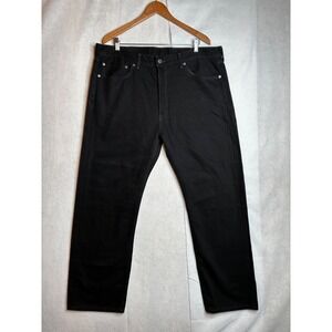 Levis 505 Regular Fit Black Jeans Mens 40x30 Straight Leg Denim Pants